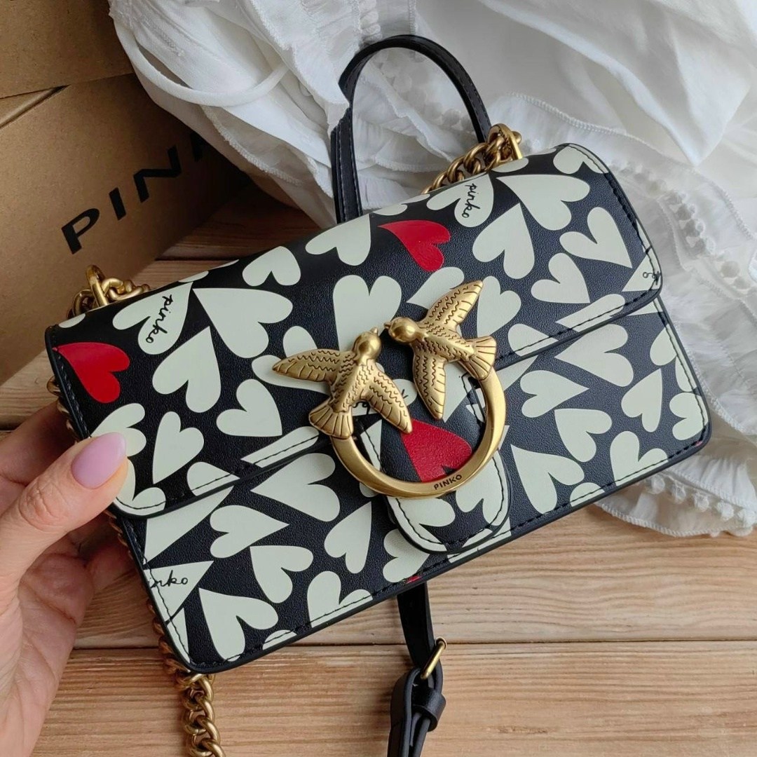 сумка женская pinko,сумка pinko оригинал,сумки pinko,pinko сумка на плечо,pinko мини-сумка love one с монограммой черный