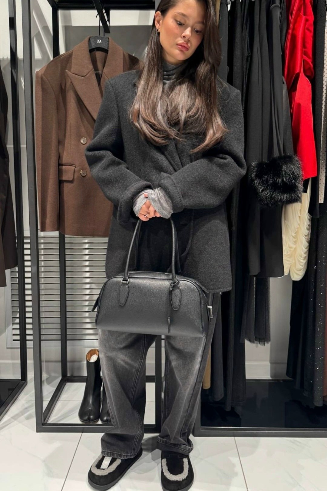 серое пальто,пальто модное,оверсайз пальто,шерстяное пальто,пальто