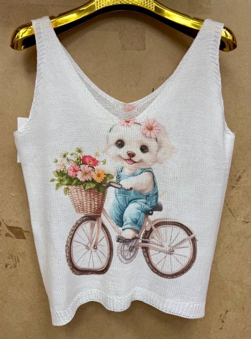 вязаные топы,майка спицами,тюльпаны для топа,майка женская,летние топы спицами