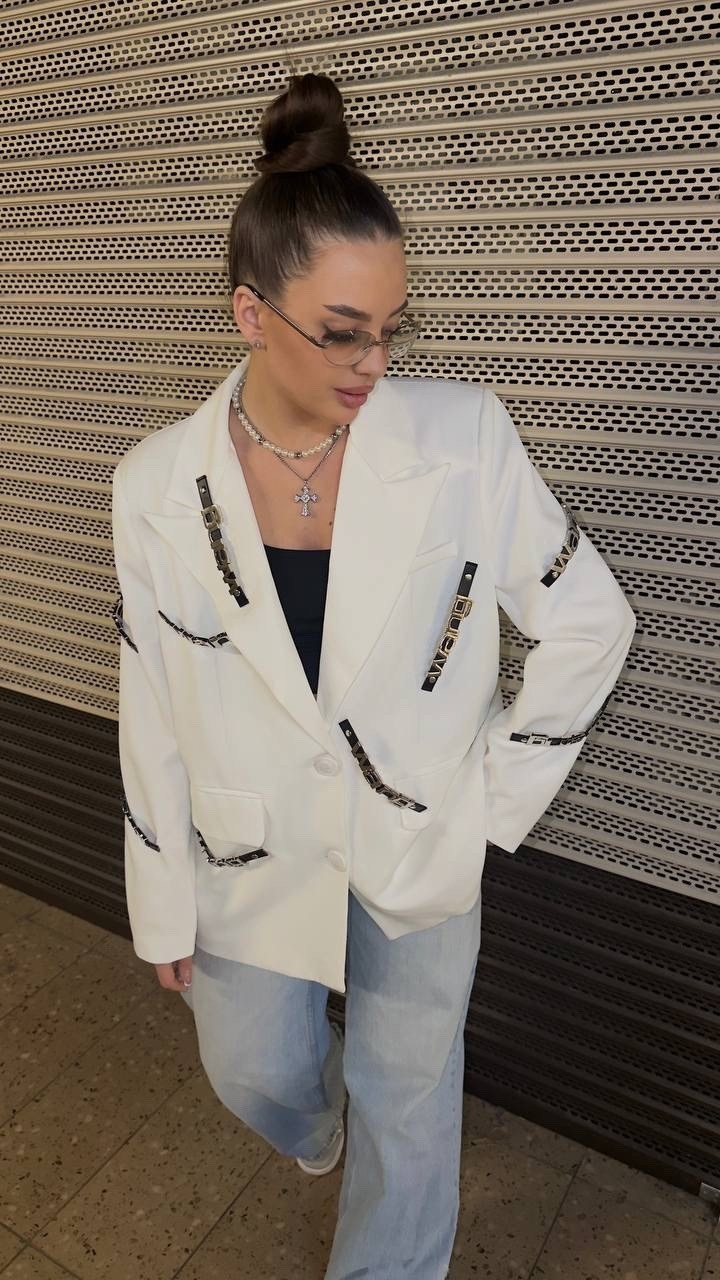 стильный жакет,женский пиджак,пиджак с цепью на пуговицах emberens 266094059,пиджак,стильный пиджак