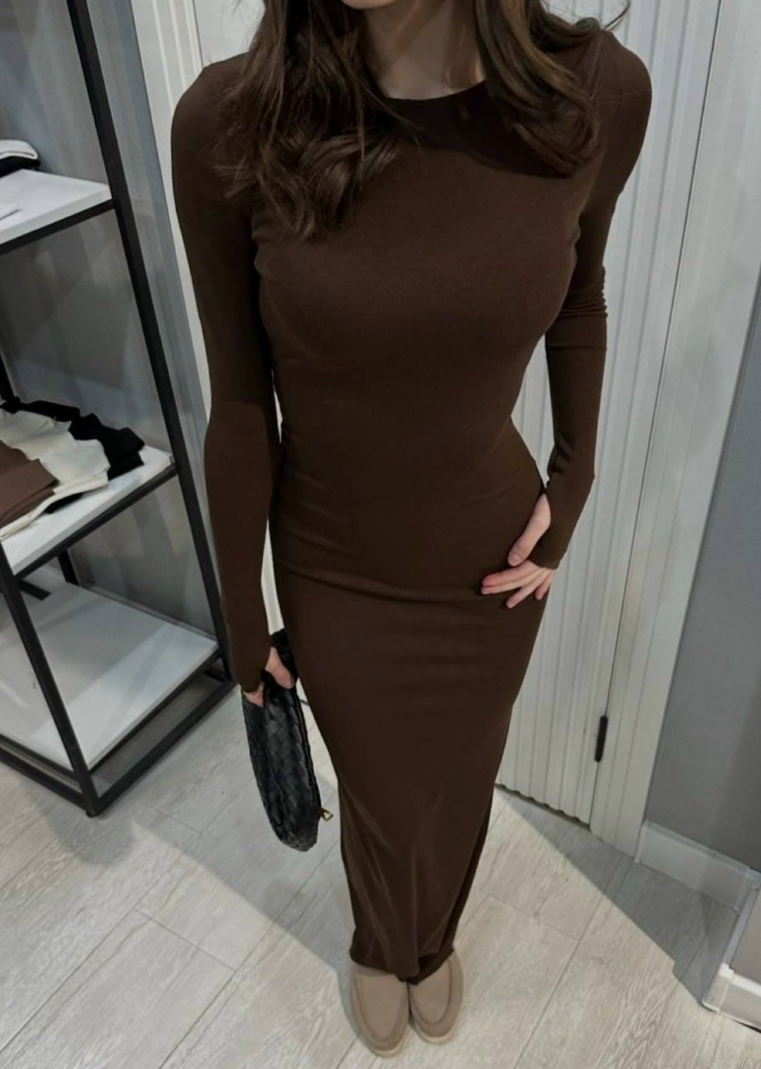 стильное платье,трикотажное платье,женское облегающее платье с длинными рукавами макси,длинное платье,трикотажное платье макси