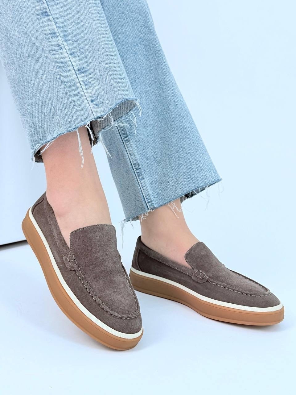 слипоны на платформе натуральная замша мерида,,женские лоферы из натуральной замши,лоферы замшевые,лоферы женские замшевые