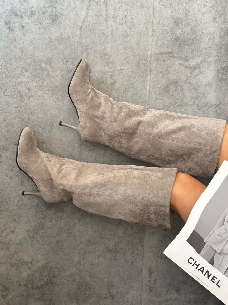 замшевые сапоги,бежевые замшевые сапоги рандеву,замшевые сапожки,женские сапоги,зимние сапоги для женщин