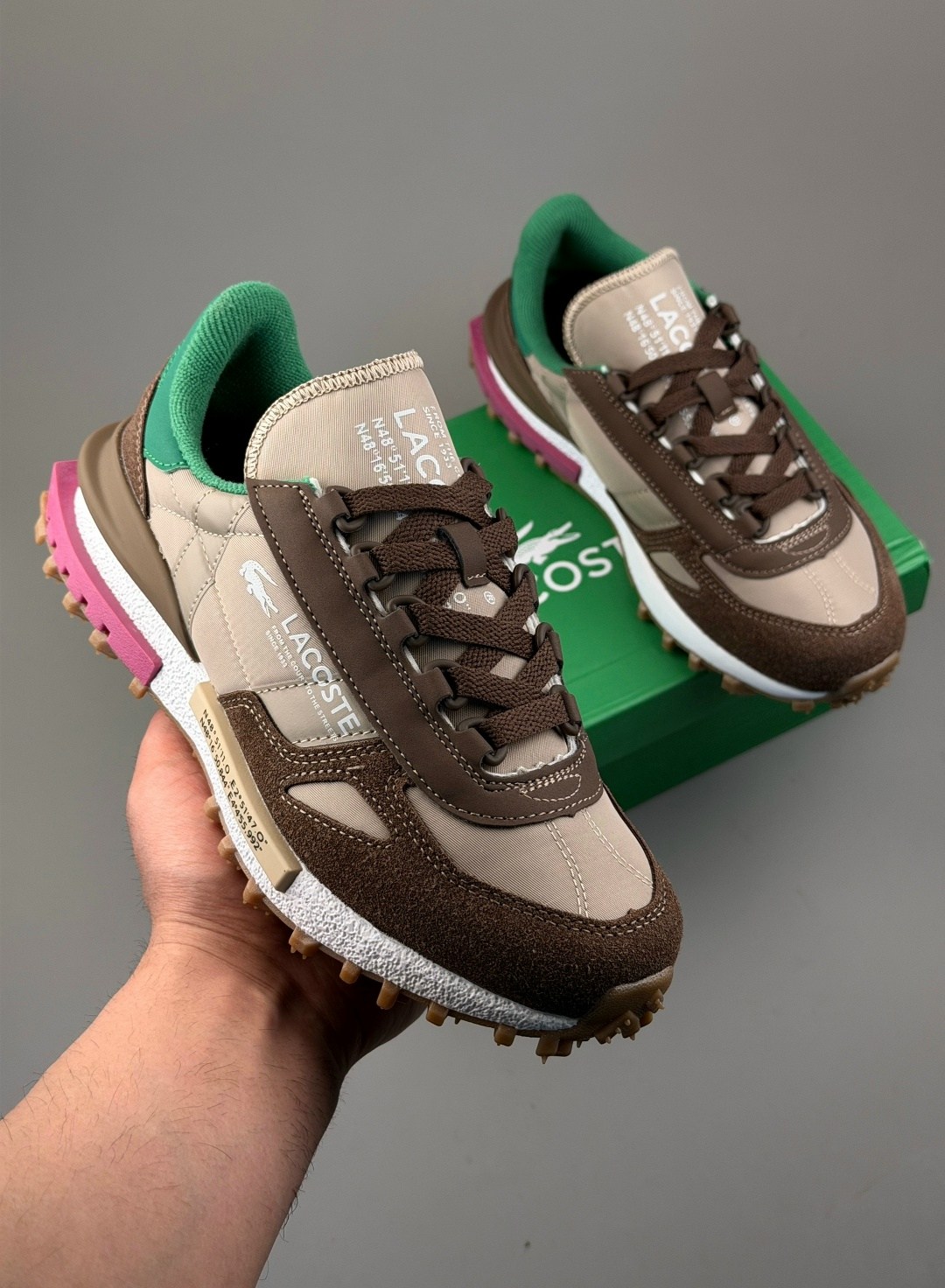 кроссовки для образа жизни женские низкие lacoste, цвет light brown/green,lacoste low-top casual shoes women's light brown green,кроссовки женские lacoste elite active коричневый,кроссовки lacoste act