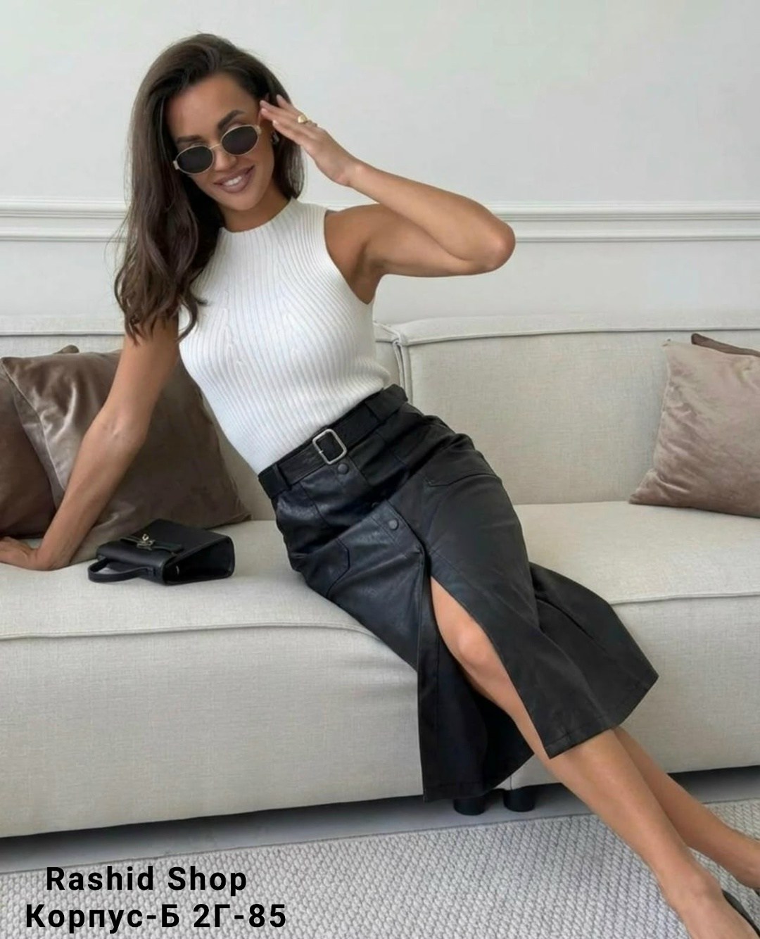 кожаная юбка,юбка кожаная женская,кожаная юбка миди с разрезом,юбка эко кожа,юбка