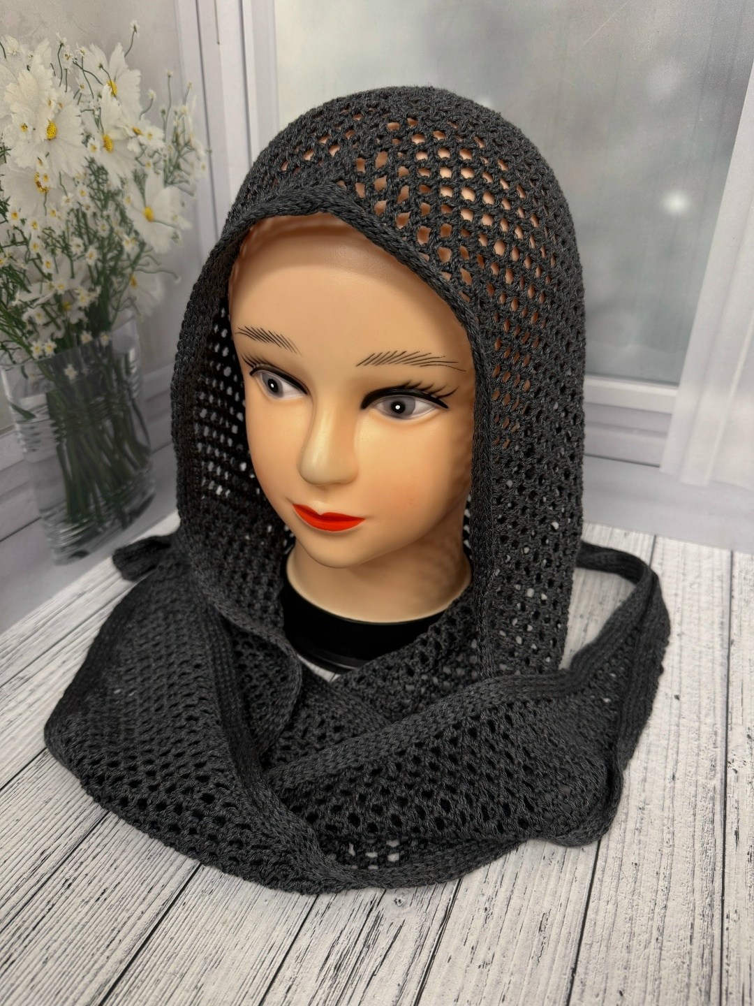 вязаный шарф,шарфы для женщин,вязаная косынка,шарф снуд,капор вязаный