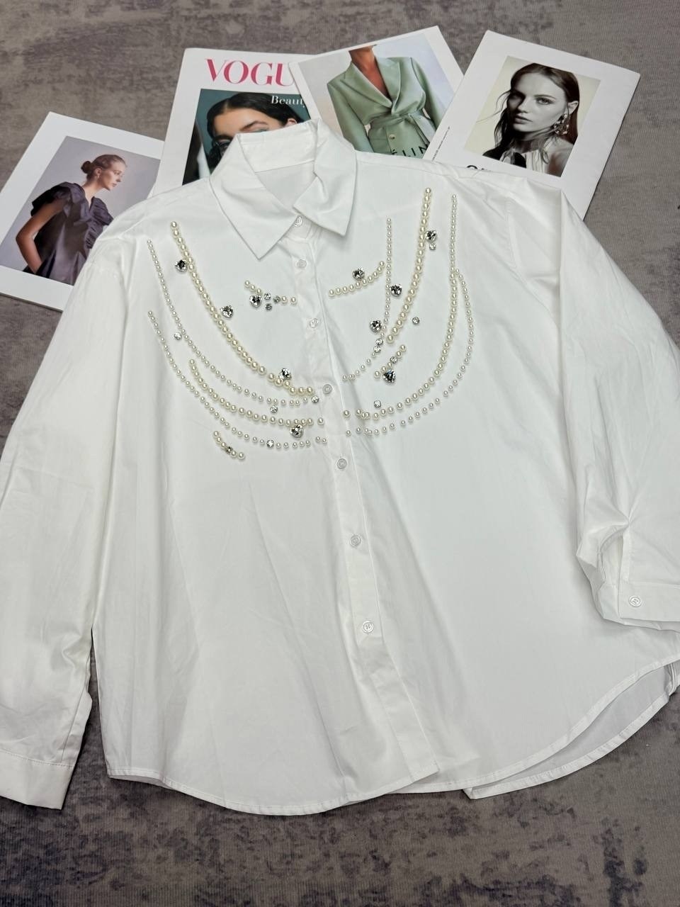 рубашка женская,белые рубашки,модные белые рубашки,рубашка со стразами,рубашка с воротником