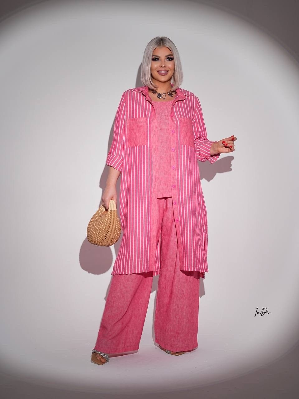 стильные костюмы,костюм женский,костюм летний со штанами жатка leyla secret,брючный комплект