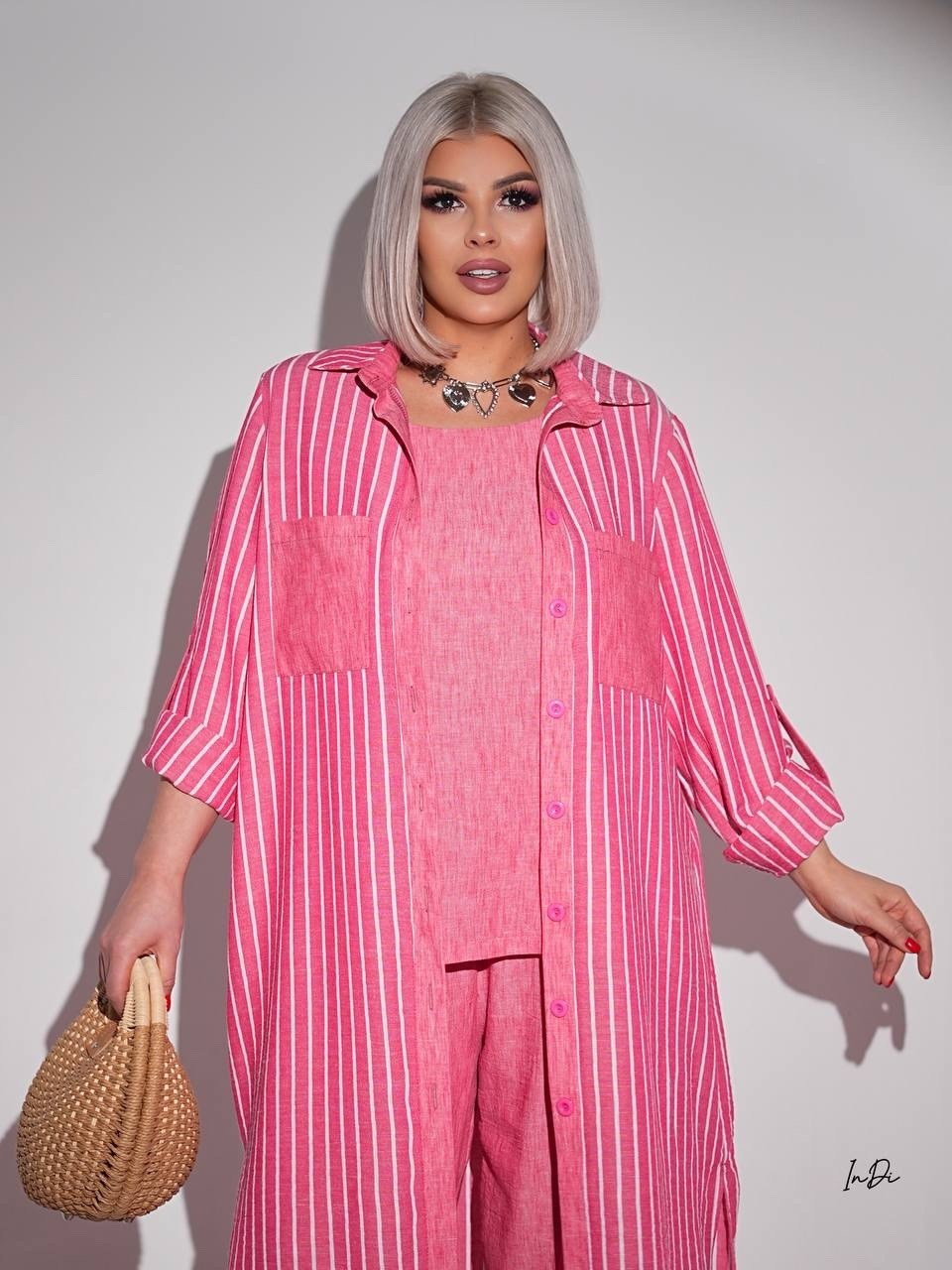 стильные костюмы,костюм женский,костюм летний со штанами жатка leyla secret,брючный комплект