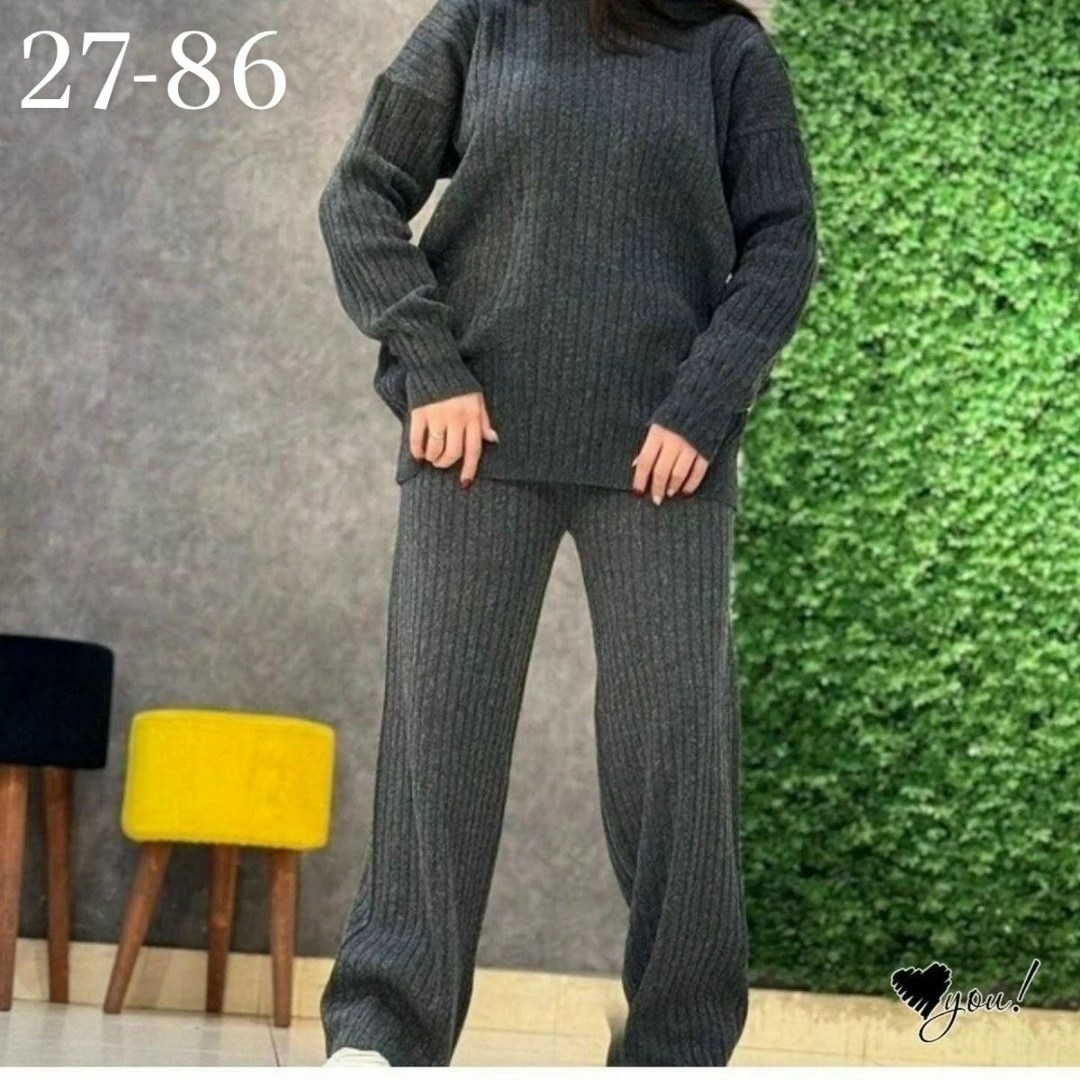 костюм вязаный с брюками широкими палаццо шерстяной сити текс,костюм женский теплый вязаный брючный,женский вязаный костюм,костюм женский: свитер и штаны (one size 42-48),костюм трикотажный