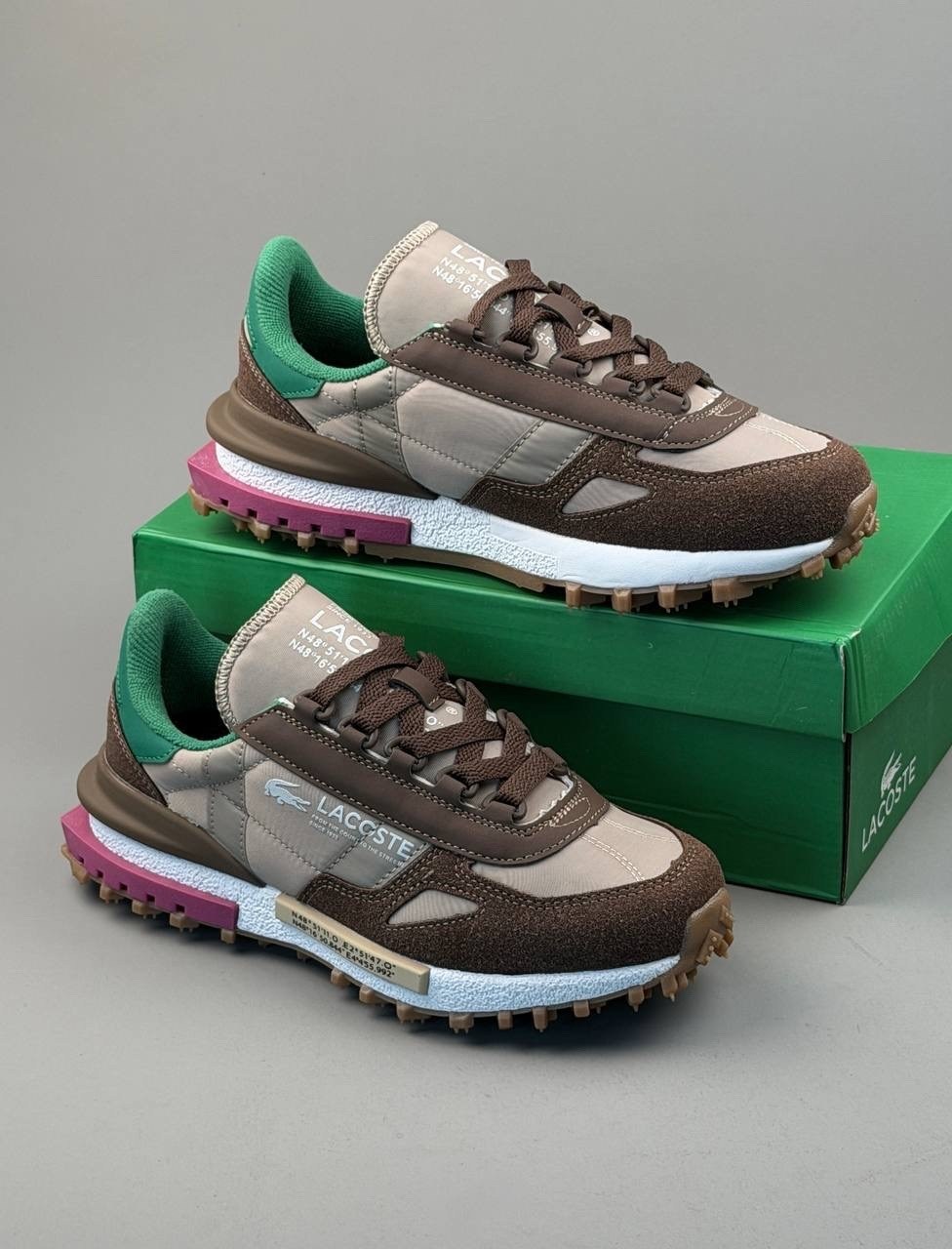 lacoste low-top casual shoes women's light brown green,кроссовки для образа жизни женские низкие lacoste, цвет light brown/green,кроссовки женские lacoste elite active коричневый,кроссовки lacoste eli