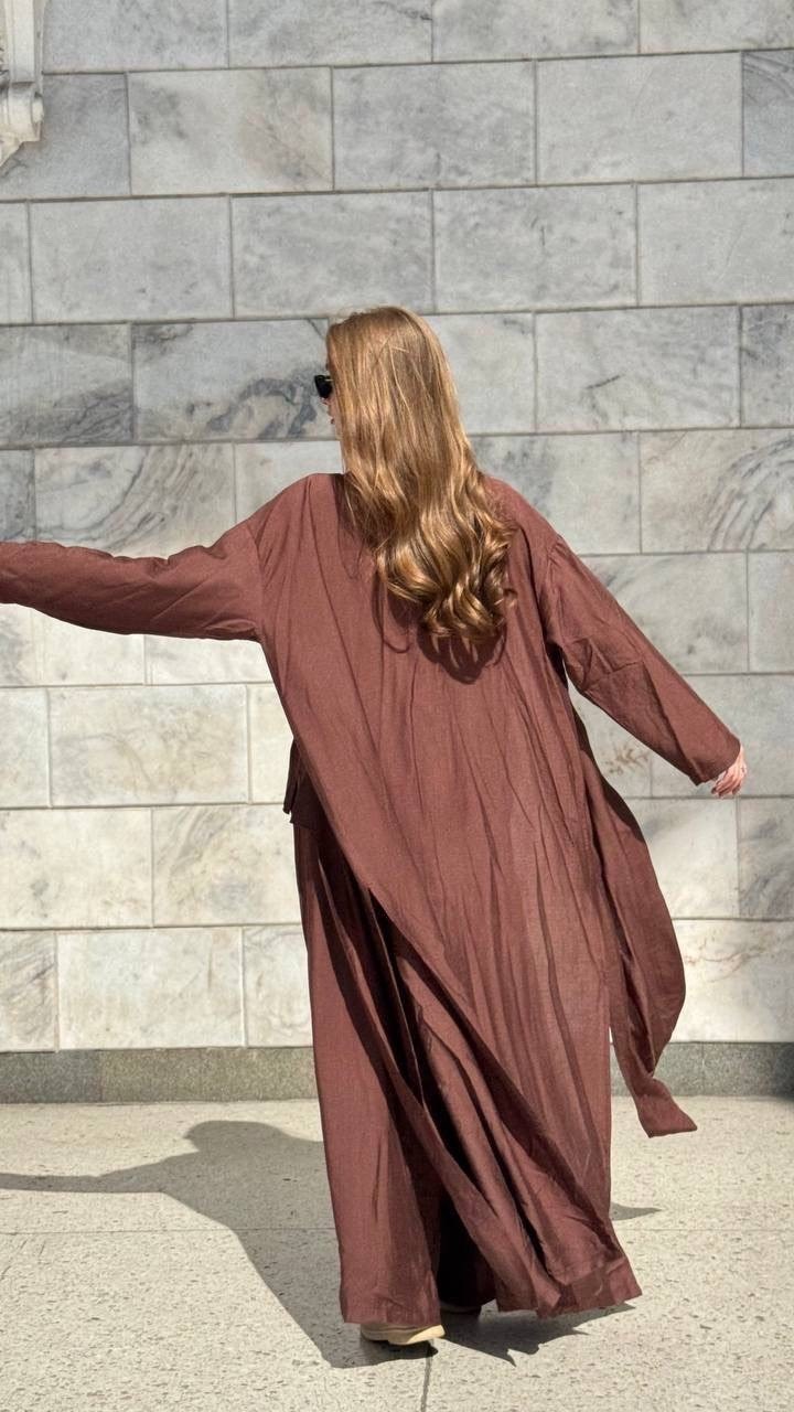 костюм с брюками,брючный костюм с накидкой,кардиган свободного кроя,мусульманская одежда