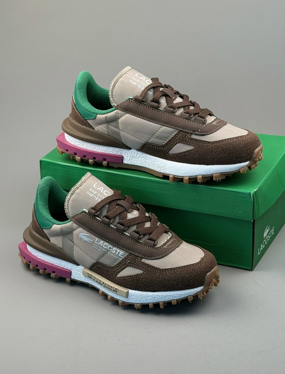 кроссовки для образа жизни женские низкие lacoste, цвет light brown/green,lacoste low-top casual shoes women's light brown green,кроссовки женские lacoste elite active коричневый,кроссовки lacoste act