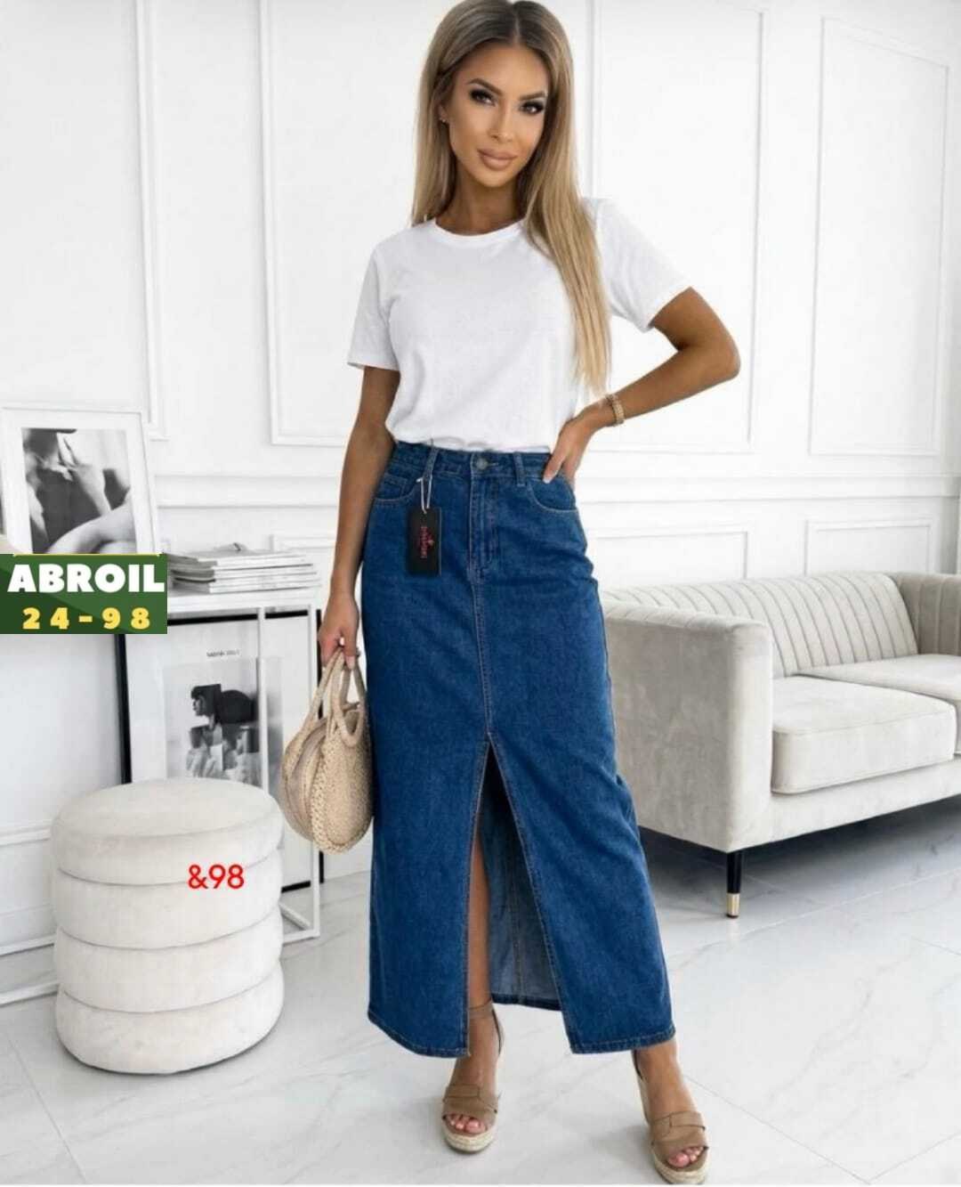 джинсовая юбка,юбка джинс,джинсовая юбка миди,юбка джинсовая женская,джинсовая юбка-миди с разрезом