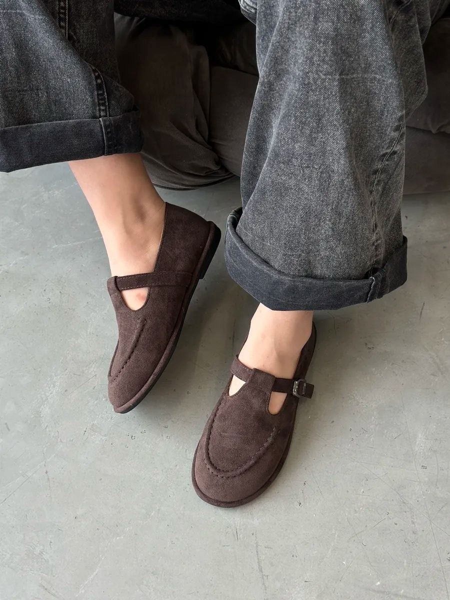 лоферы замшевые, женская лоферы натуральная замша,лоферы коричневые с ремешком замшевые,,лоферы замшевые на плоской подошве