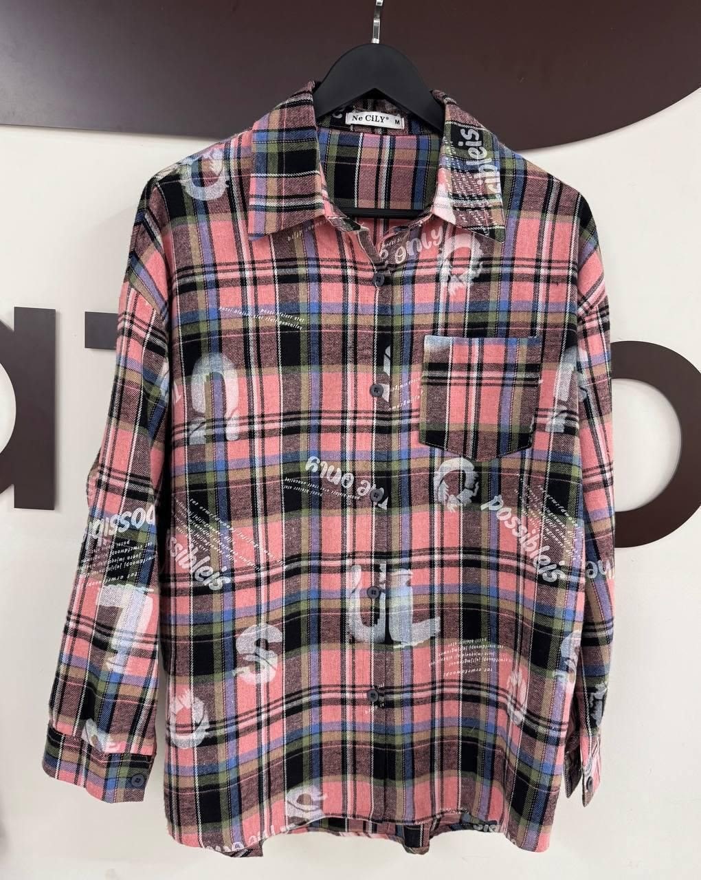 рубашка в клетку,клетчатая рубашка,рубашка,женские блузки и рубашки,рубашка оверсайз в клетку хлопковая monolog