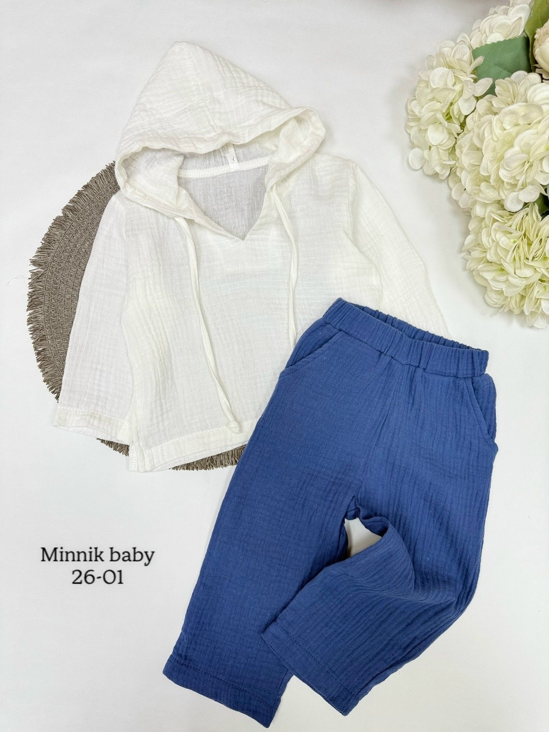 рубашка с капюшоном из муслина детская,муслиновый костюм детский,костюмчик,костюм для малыша,муслиновый костюм с капюшоном