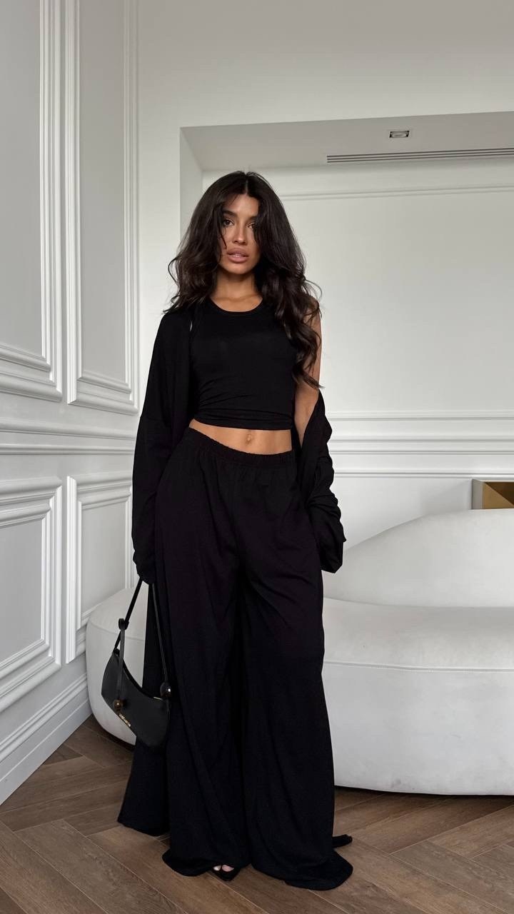 костюм женский тройка,костюм летний брючный тройка с кардиганом и штанами палаццо donna magia,костюм с брюками,женские костюмы,костюм розовый