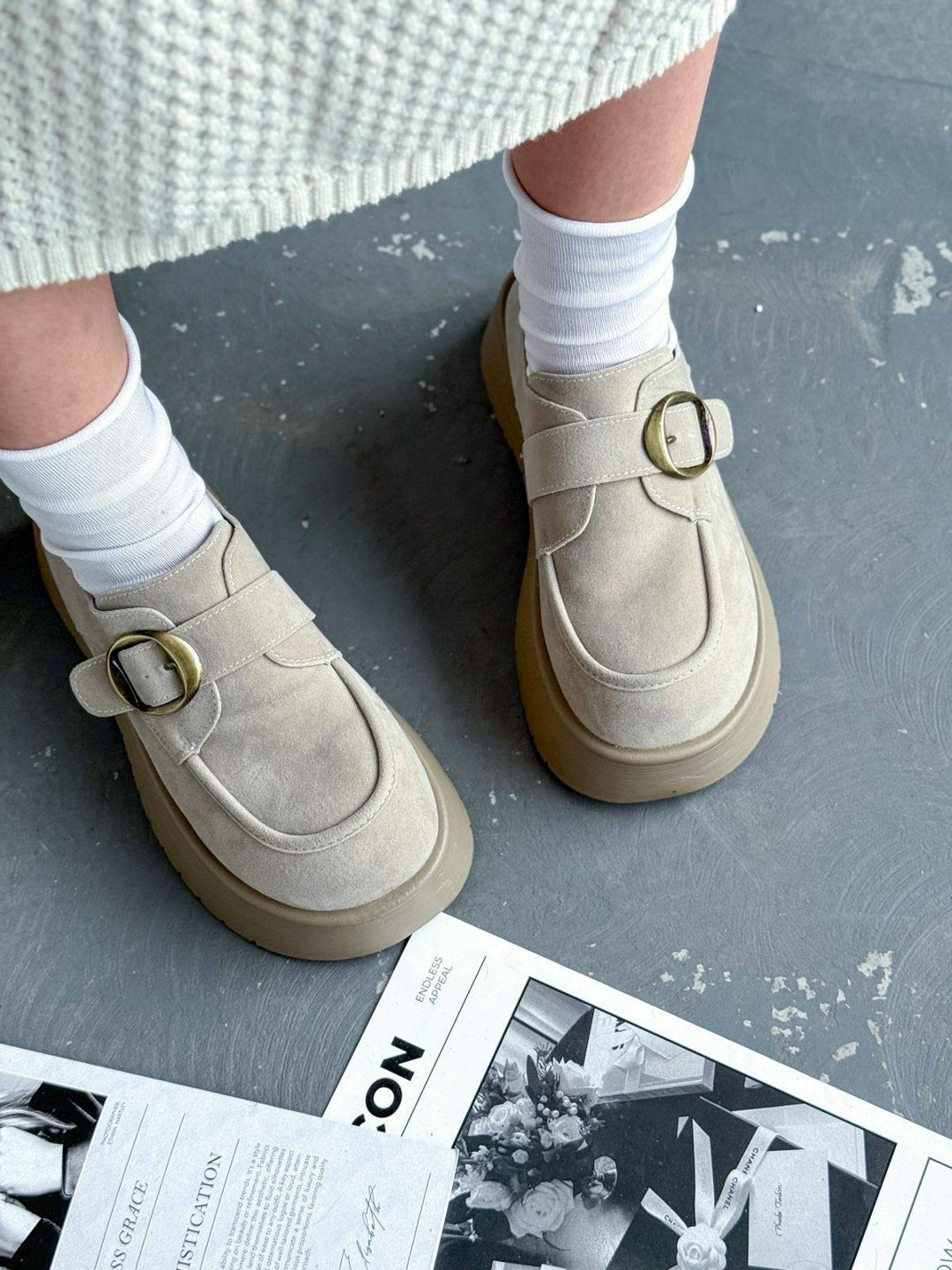 , женская, повседневные, на плоской подошве,лоферы замш