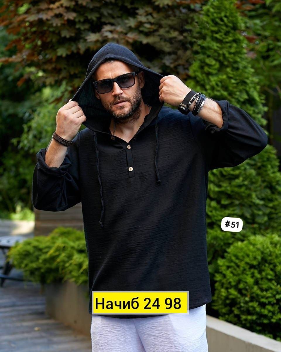 рубашка с капюшоном мужская,мужская льняная рубашка,туника мужская,рубашка с капюшоном,кофта мужская