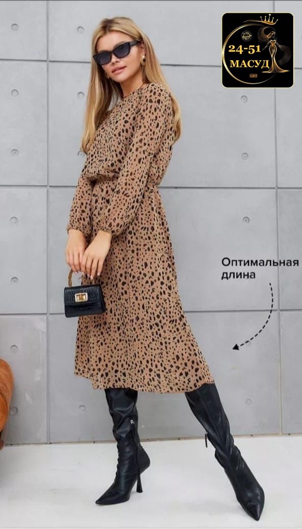 платье женское,платье шифон леопард,платье,платье миди,платье женское длинное с леопардовым принтом арт. 10560919