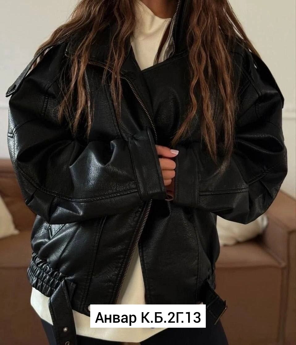 куртка из экокожи,косуха женская оверсайз кожаная куртка,куртка косуха h&f b женская оверсайз арт: 28918766,куртка косуха оверсайз,кожаные куртки