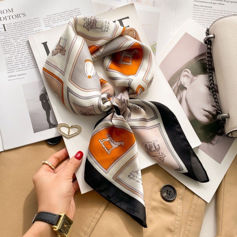 платок из искусственного шелка,атласный платок,шелковый шарф,женский шелковый шарф,шёлковый шарф с принтом