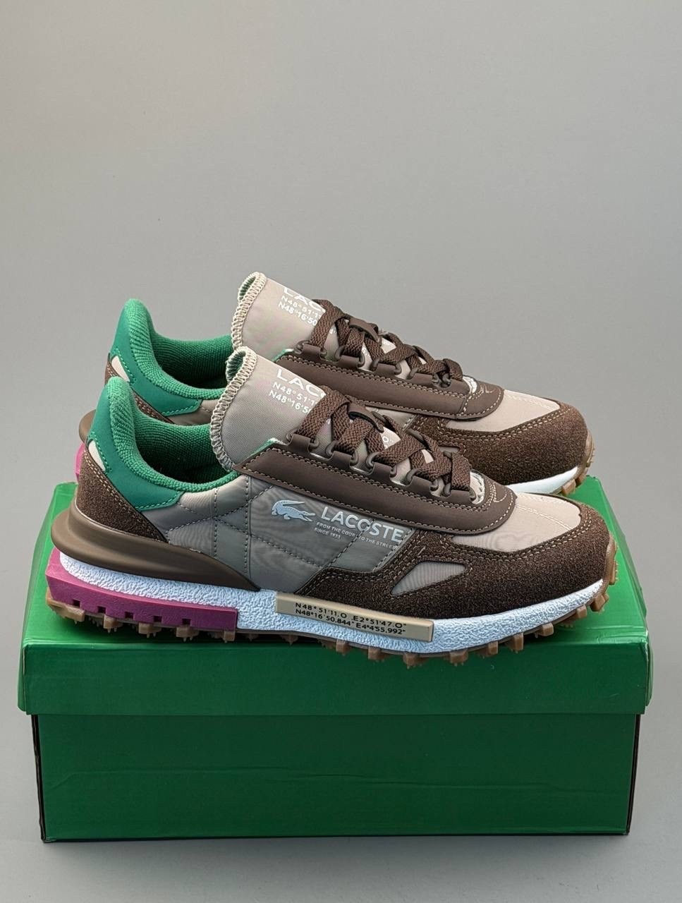 lacoste low-top casual shoes women's light brown green,кроссовки для образа жизни женские низкие lacoste, цвет light brown/green,кроссовки женские lacoste elite active коричневый,кроссовки lacoste eli