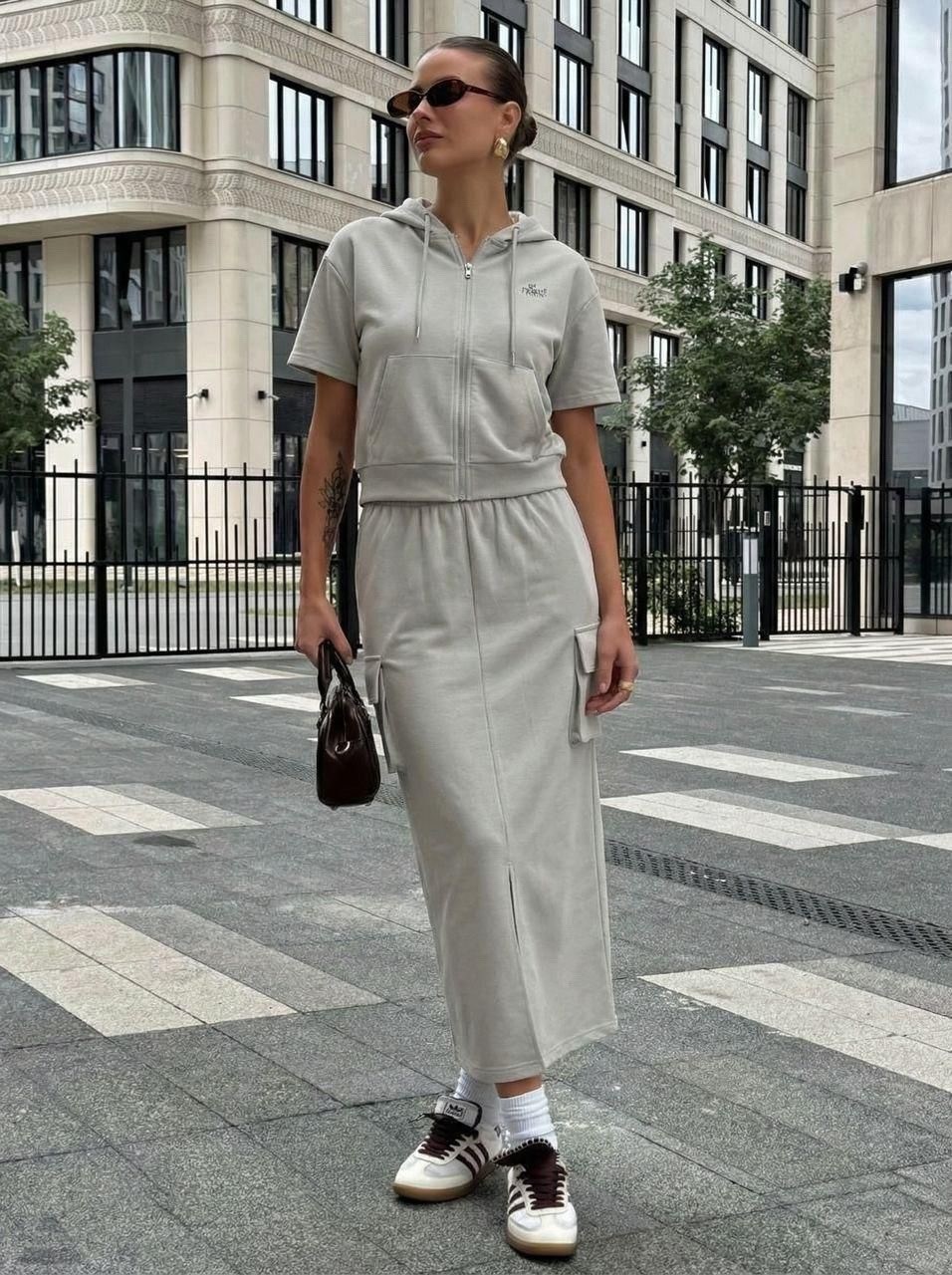 трикотажные костюмы,юбка карго,костюм с юбкой,стильный наряд