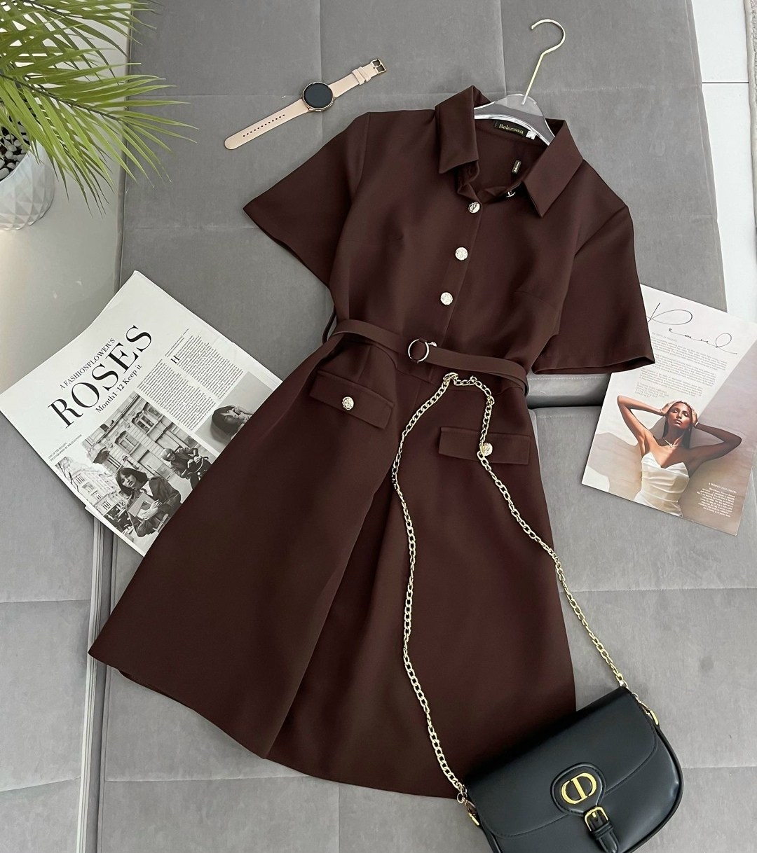 платье,женское платье рубашка,платье с поясом,платье женской,коричневое платье