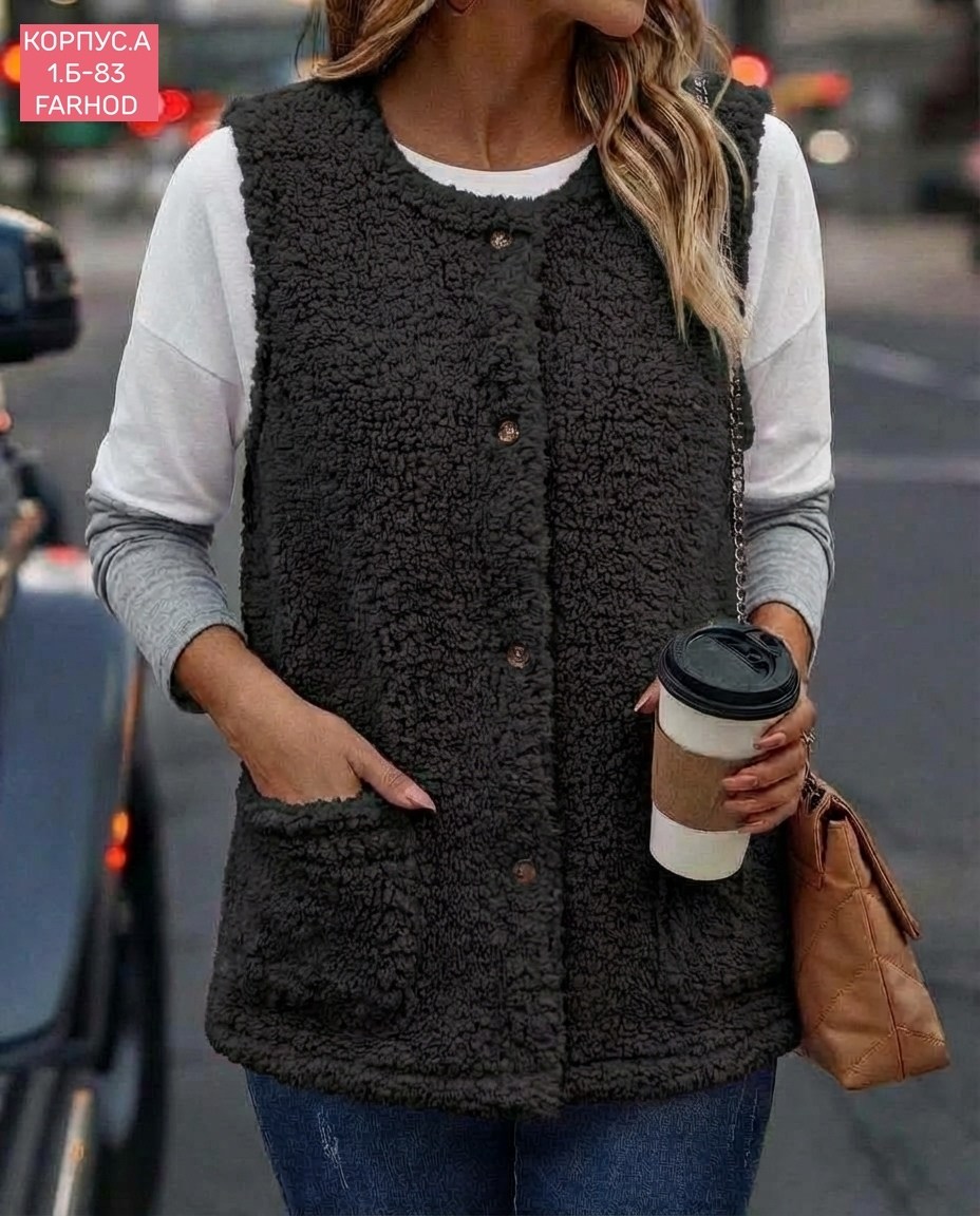 теплый жилет,женские жилеты,жилет повседневный,женские жилетки,меховая жилет