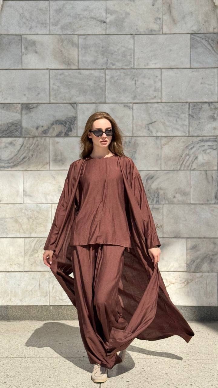 костюм с брюками,брючный костюм с накидкой,кардиган свободного кроя,мусульманская одежда