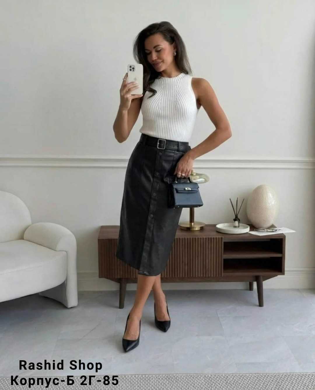 кожаная юбка,юбка кожаная женская,кожаная юбка миди с разрезом,юбка эко кожа,юбка