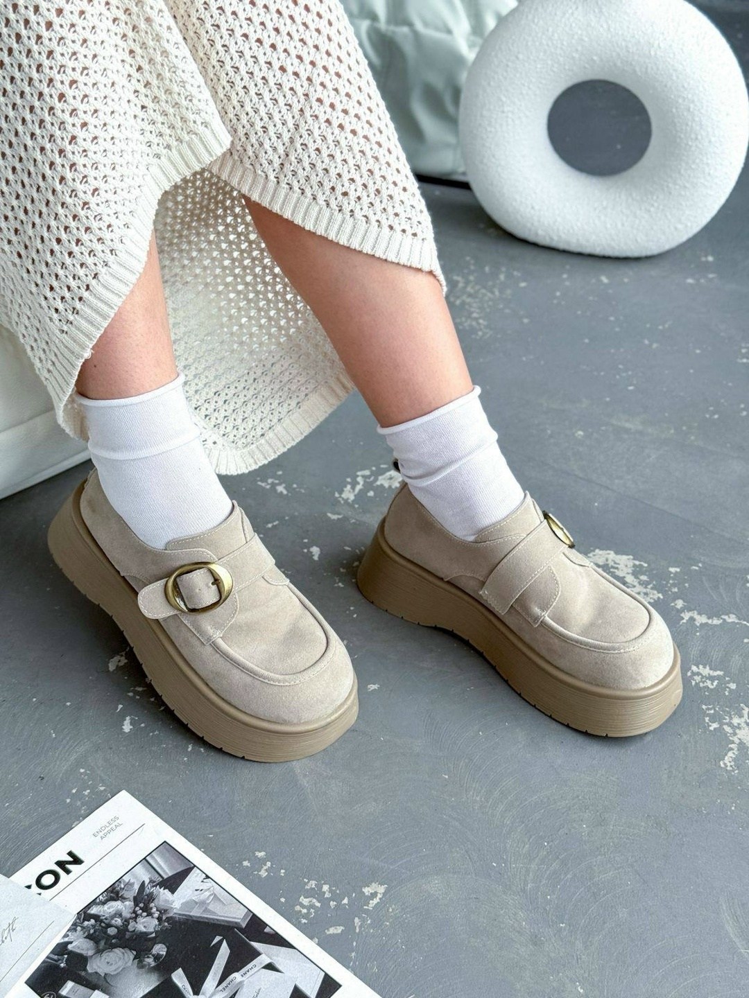 , женская, повседневные, на плоской подошве,лоферы замш