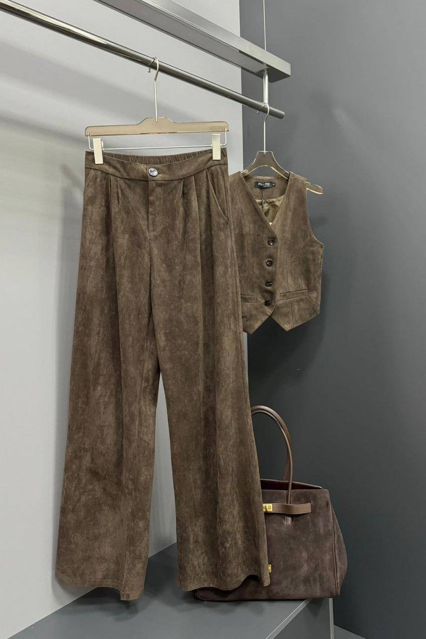 костюм женский брючный с жилеткой,брючный костюм,женский костюм с брюками вельветовый с жилеткой 399brn (коричневый),костюм брючный вельветовый,костюм классический жилет с брюками летний emberens