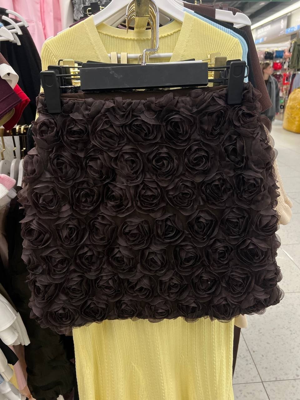 женская трехмерная юбка с украшением розы,юбка с цветами,юбка,женская юбка,юбка мини