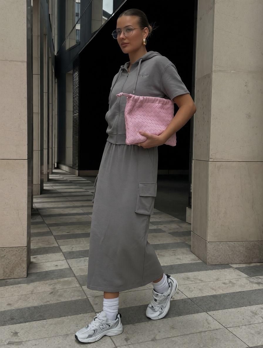 трикотажные костюмы,юбка карго,костюм с юбкой,стильный наряд