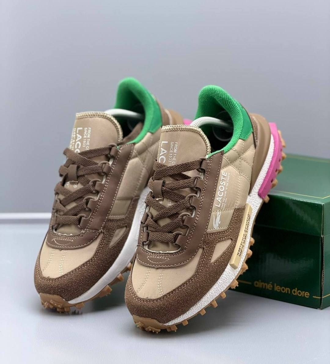 кроссовки lacoste,кроссовки женские lacoste elite active коричневый,кроссовки lacoste elite active,lacoste low-top casual shoes women's light brown green,кроссовки для образа жизни женские низкие laco