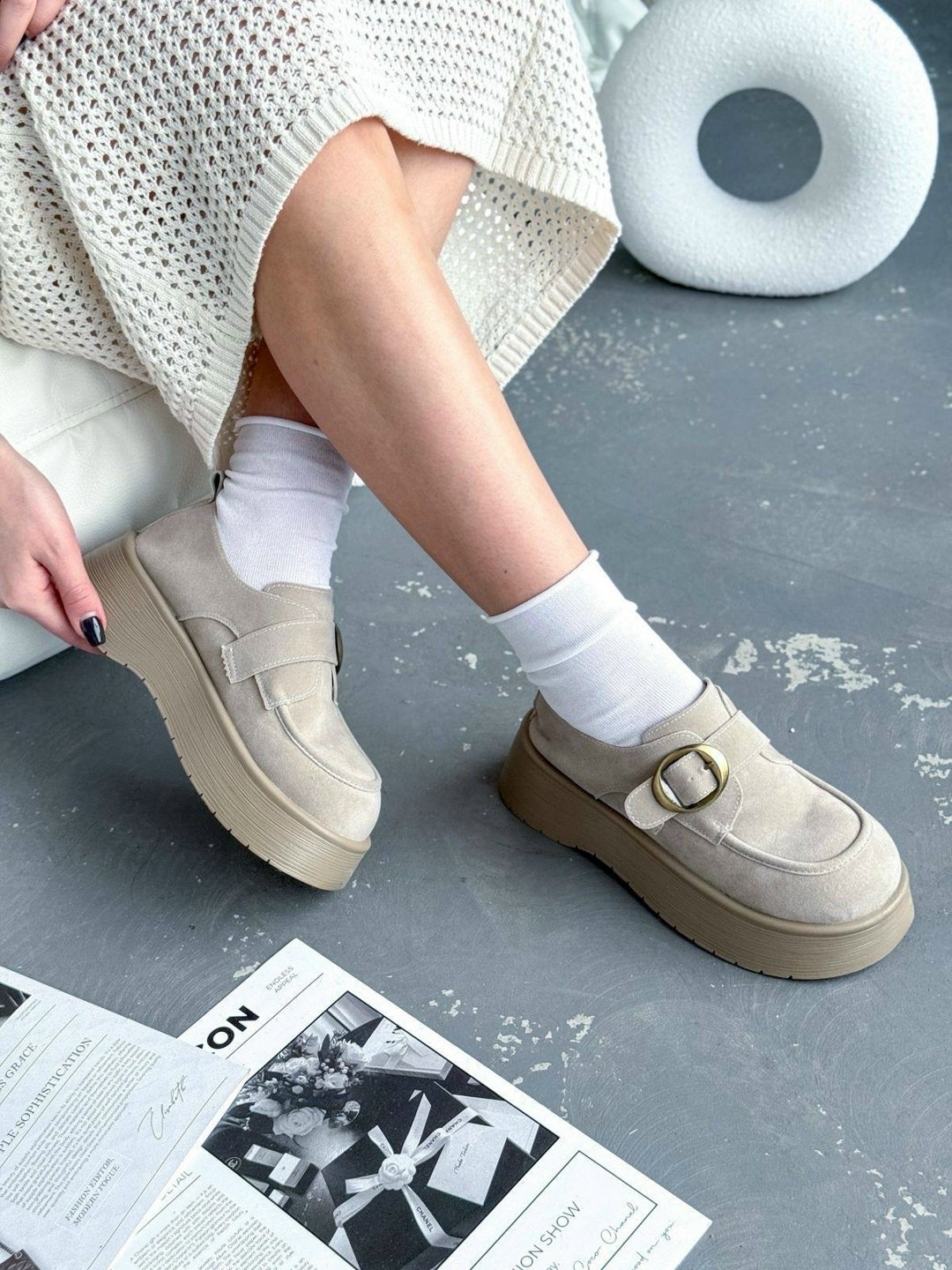 , женская, повседневные, на плоской подошве,лоферы замш