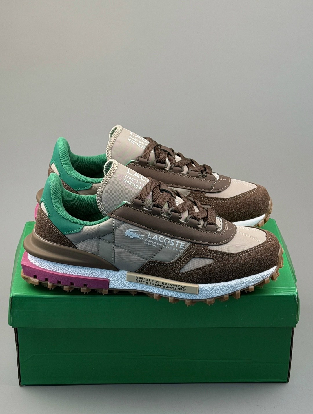 кроссовки для образа жизни женские низкие lacoste, цвет light brown/green,lacoste low-top casual shoes women's light brown green,кроссовки женские lacoste elite active коричневый,кроссовки lacoste act