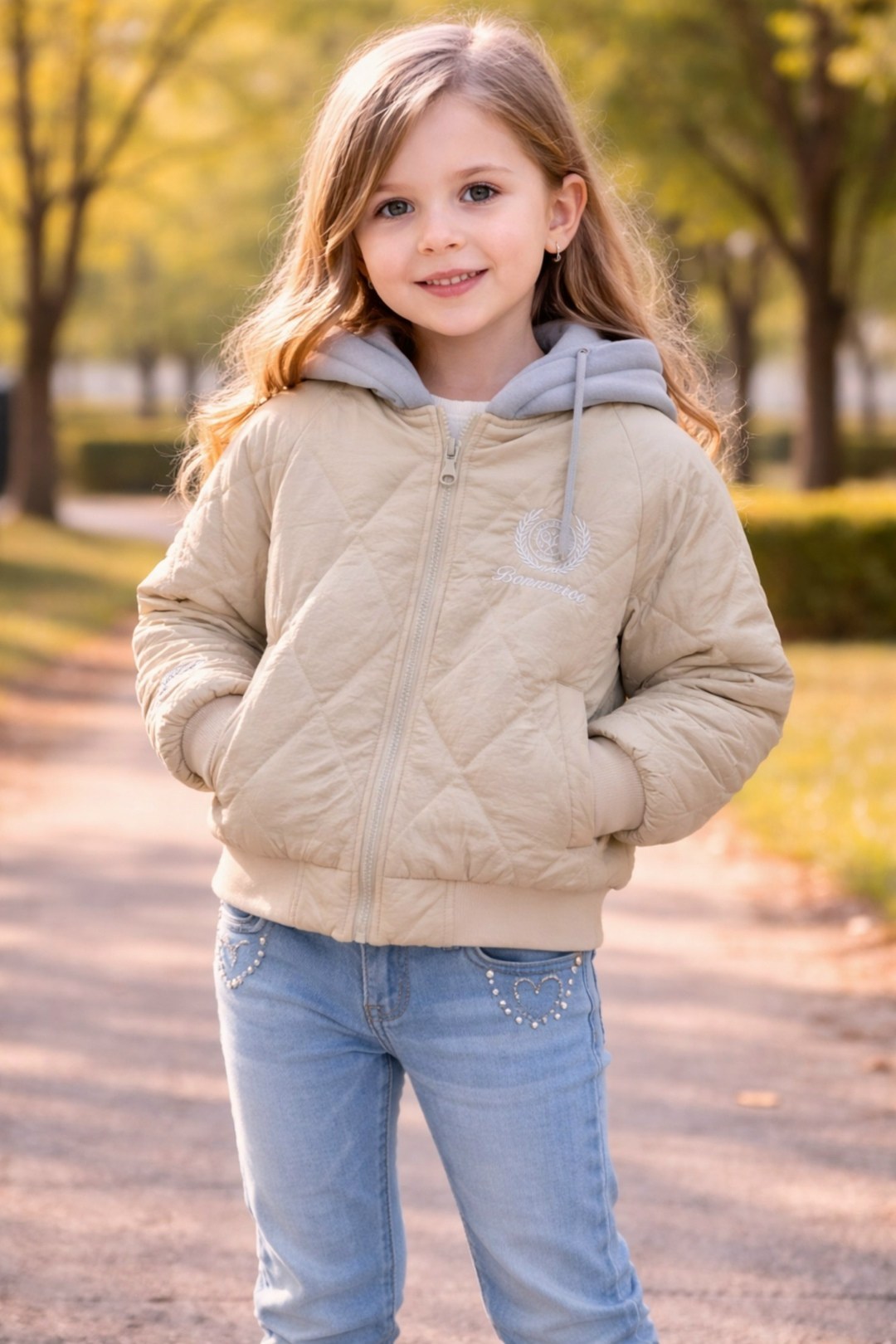 куртка для девочек,куртка для девочки демисезонная,зимние куртки,светло-серая утеплённая куртка для девочки,детская куртка