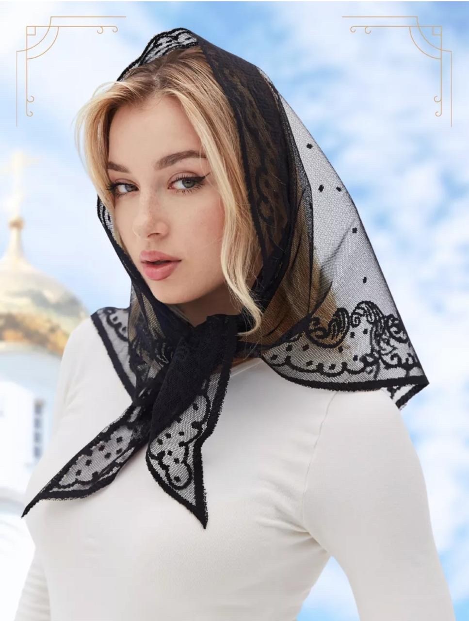 платок косынка нашплаток,платки косынка,кружевной платок,кружевная косынка,черный кружевной платок