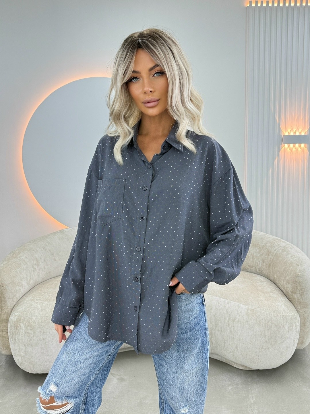 женская рубашка,рубашка джинсовая оверсайз цвет голубой,рубашка,голубая рубашка оверсайз,однотонная рубашка