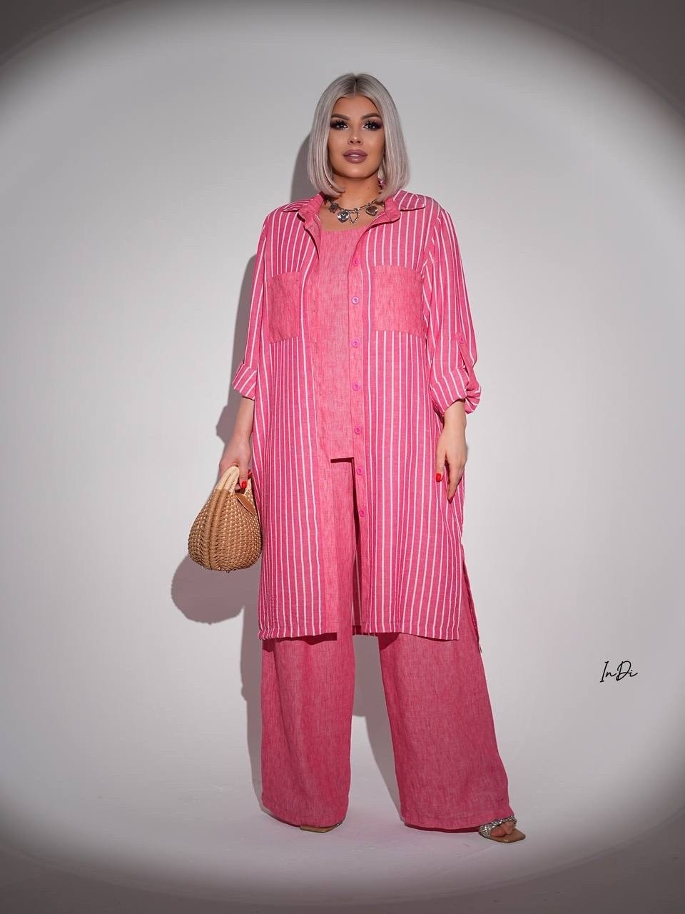 стильные костюмы,костюм женский,костюм летний со штанами жатка leyla secret,брючный комплект