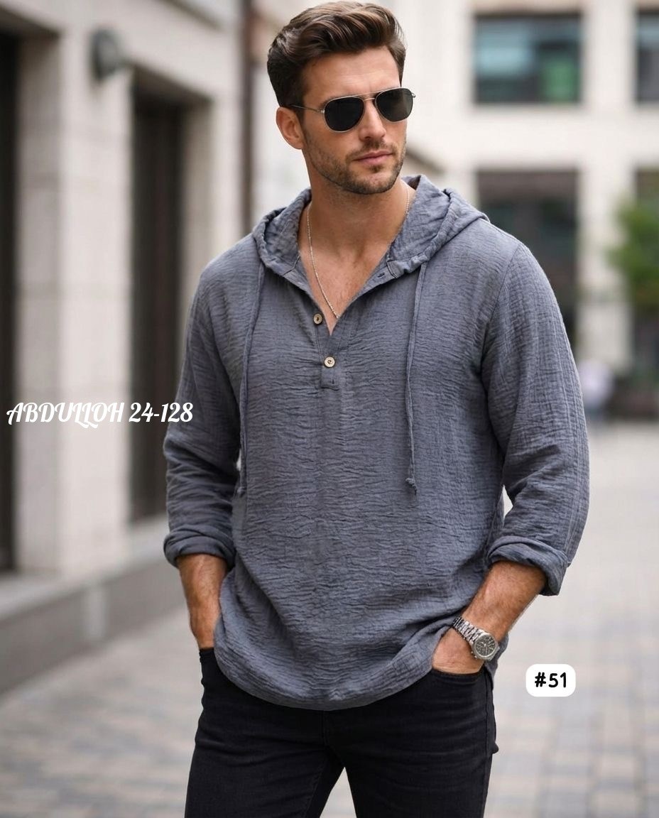 рубашка с капюшоном,мужская мода,рубашка мужская с капюшоном,туника мужская пляжная,туника с капюшоном
