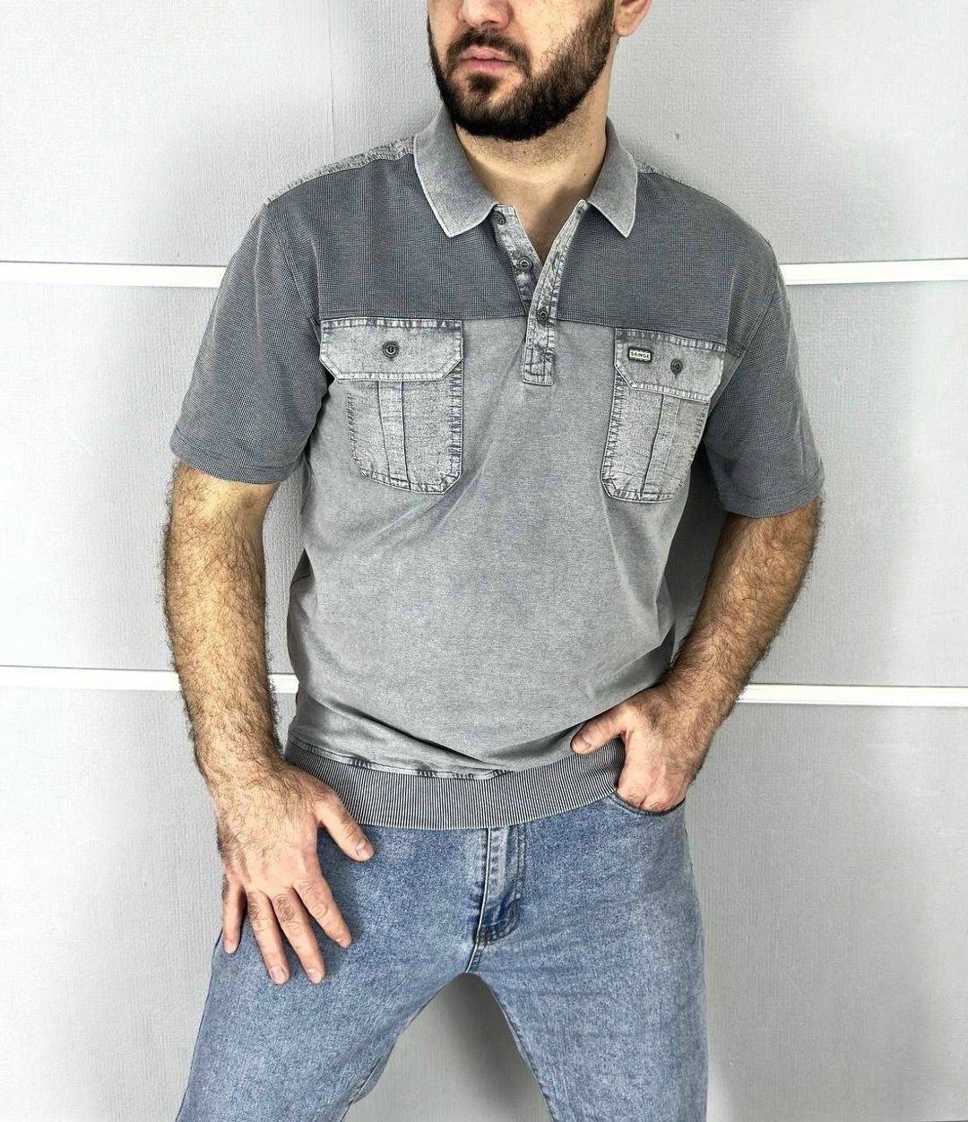 мужская футболка,футболка темно серая,мужская футболка поло,футболка серая,мужская мода