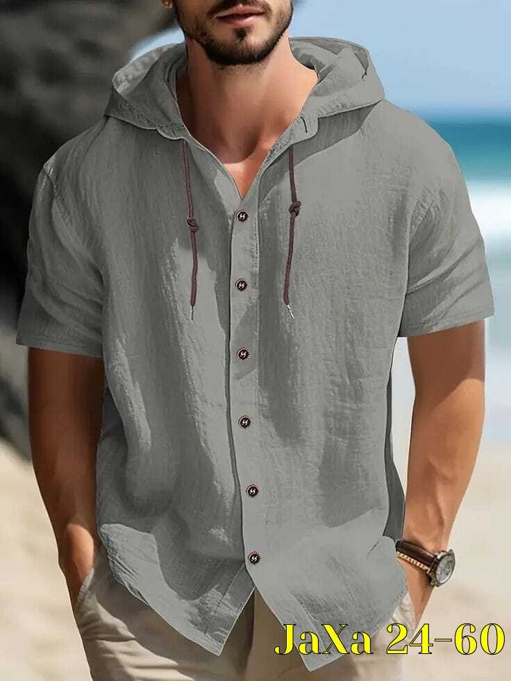 летние рубашки,рубашка с капюшоном,рубашка с капюшоном мужская,мужская льняная рубашка,рубашка мужская