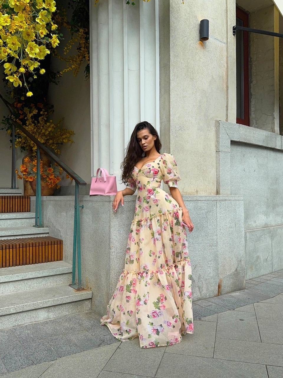 платье с цветочками,платья,летние платье,стильное платье,платье на выпускной