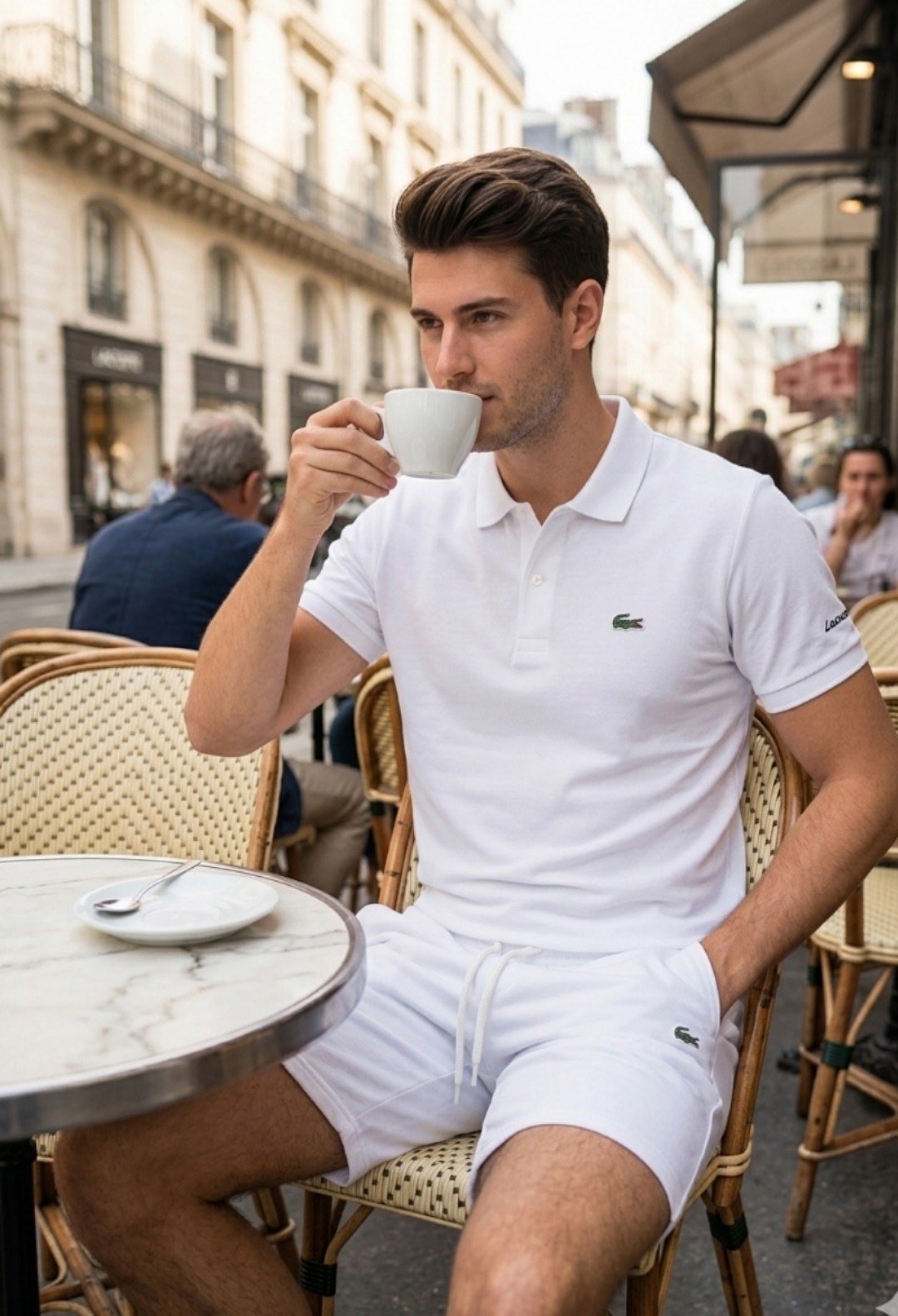 поло lacoste regular fit,поло lacoste,белое поло лакост мужские,рубашка поло узкого кроя petit pique lacoste,polo lacoste