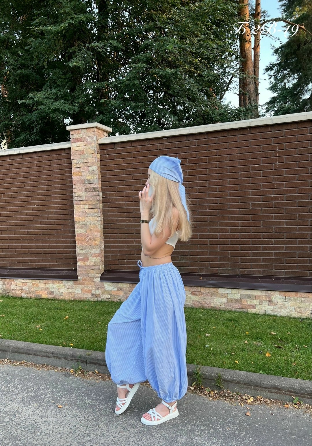 брюки голубой,летние брюки,широкие штаны,трикотажные брюки,свободные брюки